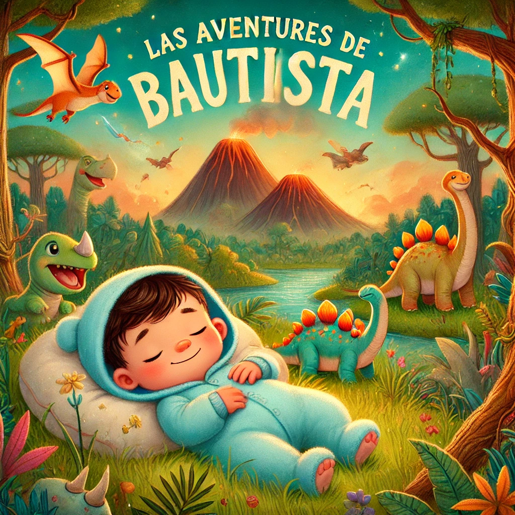 Portada del audio cuento de Bautista con los dinosaurios